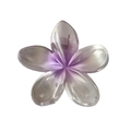 Translucent purple gradient plumeria hair claw clip with a glossy floral finish - Pearly Plumeria Claw [Purple]