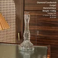 Grande portacandele vintage in vetro trasparente con elegante trama a diamante per la casa - Diamante Extra Large / Candle Holders