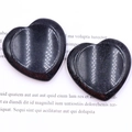 Polished 40mm heart-shaped blue sandstone worry stones with sparkling finish - Blue Sandstone (Synthetic)