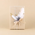 Brown kraft gift wrapping paper roll with feather and raffia bow decor style - Plain Natural
