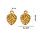 Golden pinecone-shaped stainless steel pendant with 19mm height for DIY jewelry making - Pinecone 679 / Gold