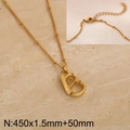 Gold plated titanium steel necklace with a 3D hollow capital letter B pendant for women - Gold Letter B (KN287023-Z)