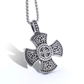 Ciondolo croce celtica vintage in acciaio inossidabile argento con catena coordinata - Colore Acciaio (Senza Catena) (A0316)