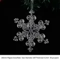 Pendentif flocon de neige en acrylique de 105mm pour décoration de sapin de Noël avec motif - 105mm / Flocon de Neige Coeurs Enchaînés