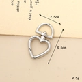 Silver heart-shaped spring ring lobster clasp with dimensions 2.5cm width and 4.5cm length - D-Shape Heart Buckle / 4.5CM / Silver