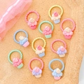 Set of 10 elastic baby hair ties with colorful resin cupcake charms for girls - Cake Style (20#) / 10 Pieces Pack