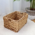 Handwoven water hyacinth storage basket with built-in handles in natural finish - 35*24*18.5cm / Window Style Medium / Natural