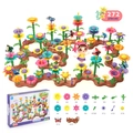 272-piece colorful garden building blocks set for kids with floral pieces and carrying box - Ultimate Garden Variety (CJ-2025)