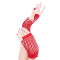 Guanti a rete rossi corti senza dita per donna, scaldabraccia a maglia rossa - Taglia unica / Rosso