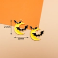 Halloween bat and moon enamel pendant charm with 25mm height and 23mm width dimensions - 3# Moon and Bat
