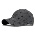 Grey tweed baseball cap for women with black embroidered bow pattern finish - Bowknot Print / Gray