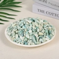 Polished natural green amazonite crystal stones in a white tray for home decor - Phoenix Stone (7-9mm) 100g