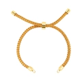 Handwoven golden beaded bracelet with adjustable slide knot and metallic loop closure - Bracelet: 50