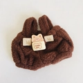 Braune Teddy-Fleece Mini-Tasche mit Bären-Toast-Schnalle für 17cm Plüschpuppen - Passend für 17cm Puppe / Welpen-Schärpe Hose / Hellkaffee