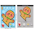 Adesivi elettrostatici per finestre di Natale con omino di pan di zenzero e fiocchi - BQ304 Omino di pan di zenzero