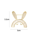 Cute bunny brooch with cubic zirconia and golden eyelashes on a white background - Rabbit Style (XX0171)