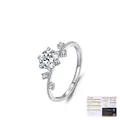 Classic 1ct Moissanite engagement ring with S925 silver floral band and GRA certificate - US Size 5 / 925 Sterling Silver