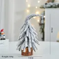 Mini 22cm flocked artificial Christmas tree with snow effect and solid wood base - Snowy Crooked Tree Small