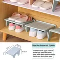 Light blue double-layer space-saving shoe organizer set of 2 in durable PP material - Nordic Blue