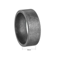 8mm wide vintage gunmetal titanium steel viking ring with matte distressed finish - US 7 / 8mm Vintage Smooth Surface