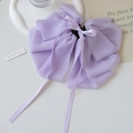 Elegante lavendel chiffon haarklem met grote strik en bloemrijk lintontwerp - Paarse Paardenstaartclip