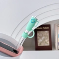 Mint green daisy PVC straw cover cap for Stanley tumblers and reusable straws - Water Cup Cyan / 10mm