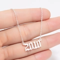Silver stainless steel birth year necklace featuring the 2010 number pendant on a fine chain - 2010 / Steel