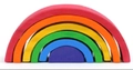 Stackable wooden rainbow building blocks in 6 vibrant colors for toddler early education - 6-Piece Set / Small Pine Rainbow (Matte Classic)