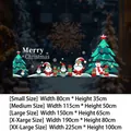 Christmas Santa and Snowman static window decals available in five sizes for holiday decor - Style 10B Characters / Small 80*35CM