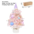 Mini árbol de Navidad musical rosa giratorio con bolas pastel y adornos de NOEL - Versión de Caja de Música Giratoria Color Macaron