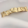 Elegant gold wave textured spring hair clip with a polished finish on a clean background - Gold Shiny Irregular Square Clip