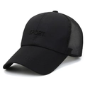 Zwarte mesh baseballpet voor heren met SPORT-borduurwerk voor buiten vissen en zonbescherming - Verstelbaar / Zwart