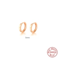 Orecchini a cerchio classici in argento sterling 925 da 5mm con finitura oro rosa - 5mm / Oro rosa
