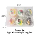 6-pack of realistic heart mousse cake magnets in a clear 19x13x6.8cm gift box - 6-Piece Heart Mousse Cake Set