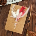 Preserved dried flower greeting card with rabbit tail grass and baby's breath on kraft paper - Gorgeous