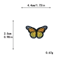 Monarch butterfly embroidery patch in black and orange, size 4.4x2.5cm for DIY crafts - Small / With Adhesive / Yellow
