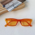 Chic rectangular sunglasses with transparent orange jelly frames and matching lenses - Transparent Orange