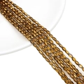 Translucent brown oval glass beads with gold trim for DIY jewelry making and crafts - Approx 25pcs/Strand / 3x5mm / Transparent Coffee