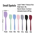 Silicone small spatula set of seven colors with inner steel core for cooking - Small Scraper / Red