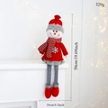 50cm plush Christmas snowman doll in red and grey with telescopic legs and knit sweater - Long Leg Snowman (Red)