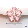 Macro shot of 4cm pink rhinestone flower accessory with gold border and 17.7g weight - Water Drop Starfish Flower (Pink)