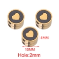 10mm stainless steel heart beads in gold and black for DIY jewelry making - Gold Heart 2