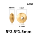 Golden stainless steel abacus beads for DIY jewelry, size 5x2.5x1.5mm in vacuum plating - 5mm / Gold