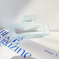 Matte light blue rectangular hair claw clip for women on a white magazine background - 12.5CM / Sky Blue