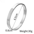 Polished silver stainless steel bangle with 6.5cm inner diameter and 0.8cm width - 8mm Steel Color