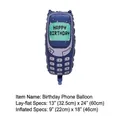 Palloncino in alluminio a forma di cellulare vintage con scritta Happy Birthday - Palloncino del Cellulare di Compleanno / Blu