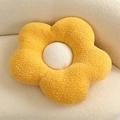 Yellow flower shaped throw pillow with white core on beige plush sofa surface - 50*37cm/0.48kg / Flower Yellow