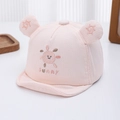 Détail du chapeau de soleil rose pour bébé avec broderie soleil et mignonnes oreilles 3D - 46-48 cm (6-15 Mois) / Rose
