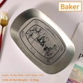 Oval tinplate tray with Fresh Bread relief design measuring 25.5cm in length - Chef Bread