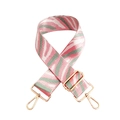 Adjustable woven bag strap with pink and mint green wave patterns and gold hardware - Silver Clasp / Pink Base White Green (Zebra)